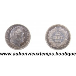 25 CENT Argent 900 ‰ 1845 B LOUIS PHILIPPE 1er