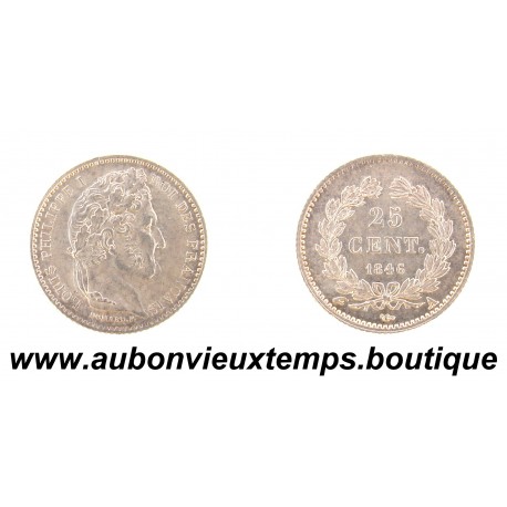 25 CENT Argent 900 ‰ 1846 A LOUIS PHILIPPE 1er
