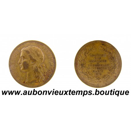 JETON ( Module 10 centimes ) Bronze 1878 EXPOSITION UNIVERSELLE - PARIS