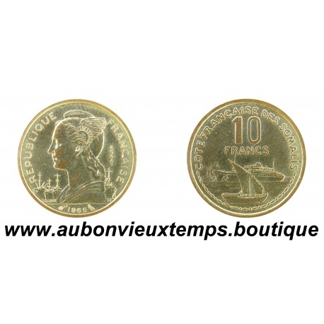 ESSAI 10 FRANCS Bronze-Alu 1965 COTE des SOMALIS