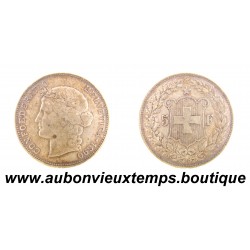5 FRANCS Argent 900‰ 1890 B TETE d'HELVETIA - SUISSE