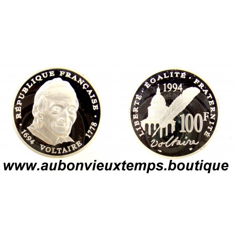 100 FRANCS Argent 900‰ BE 1994 VOLTAIRE
