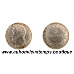 5 FRANCS Argent 900‰ 1849 LEOPOLD PREMIER - TETE LAUREE - BELGIQUE