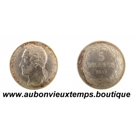 5 FRANCS Argent 900‰ 1849 LEOPOLD PREMIER - TETE LAUREE - BELGIQUE