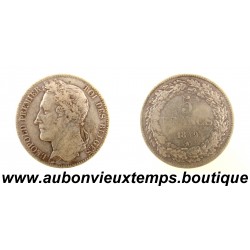 5 FRANCS Argent 900‰ 1849 LEOPOLD PREMIER - TETE LAUREE - BELGIQUE