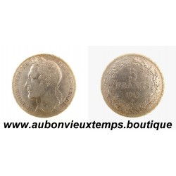 5 FRANCS Argent 900‰ 1849 LEOPOLD PREMIER - TETE LAUREE - BELGIQUE