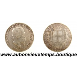 5 LIRE Argent 900‰ 1875 MBN VITTORIO EMANUELE II - ITALIE