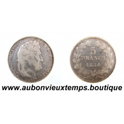 5 FRANCS Argent 900‰ 1834 T LOUIS PHILIPPE 1 - TETE LAUREE - NANTES