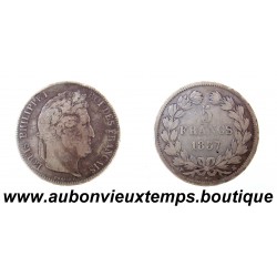 5 FRANCS Argent 900‰ 1837 MA LOUIS PHILIPPE 1 - TETE LAUREE - MARSEILLE