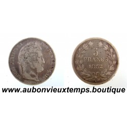 5 FRANCS Argent 900‰ 1832 T LOUIS PHILIPPE 1 - TETE LAUREE - NANTES