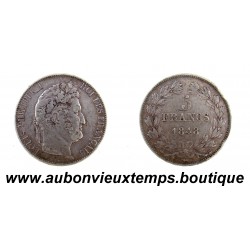 5 FRANCS Argent 900‰ 1848 BB LOUIS PHILIPPE 1 - TETE LAUREE - STRASBOURG