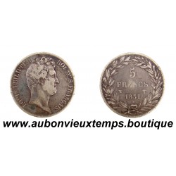 5 FRANCS Argent 900‰ 1831 W LOUIS PHILIPPE 1 - TETE NUE - LILLE