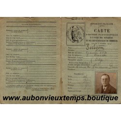 PAPIERS - CARTE D'IDENTITE PROFESSIONNELLE REPRESENTANTS DE COMMERCE 1927
