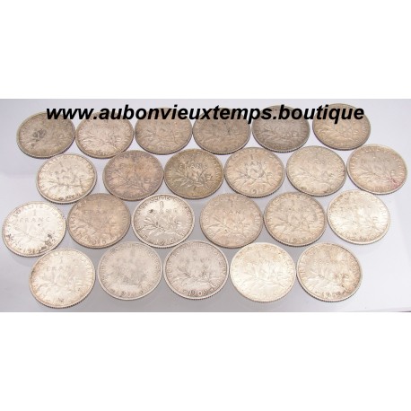 LOT DE 23 MONNAIES ARGENT 1 FRANC SEMEUSE