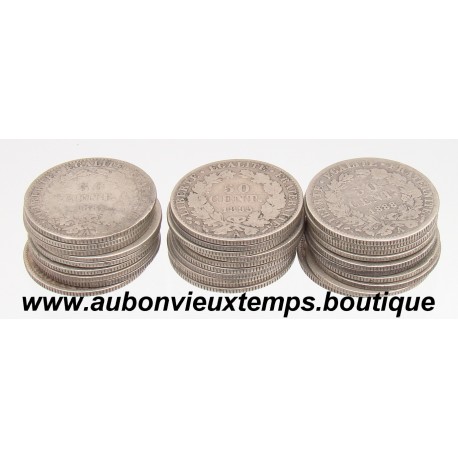 LOT DE 30 MONNAIES ARGENT 50 CENTIMES CERES 