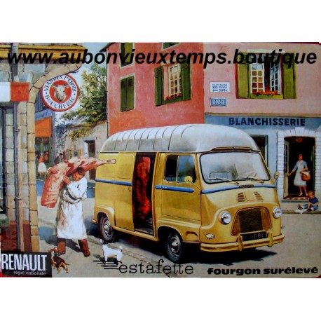 PLAQUE METAL RENAULT ESTAFETTE FOURGON SURELEVE