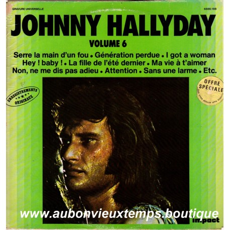 VINYL 33T JOHNNY HALLYDAY IMPACT N°6 1979 12 TITRES