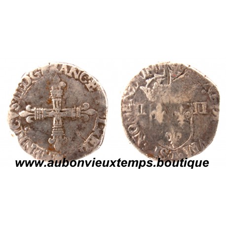 1/4 ECU CROIX DE FACE HENRI III T NANTES