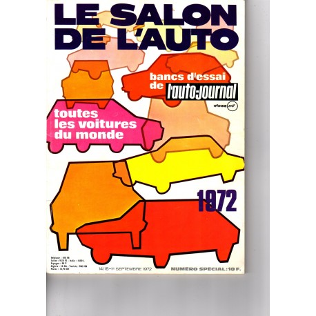 L'AUTO JOURNAL SEPTEMBRE 1972 -SALON DE L'AUTO