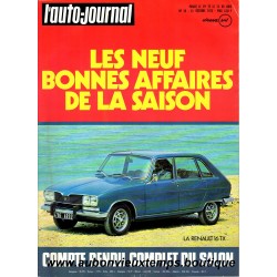 L'AUTO JOURNAL OCTOBRE 1973 - RENAULT 16 TX
