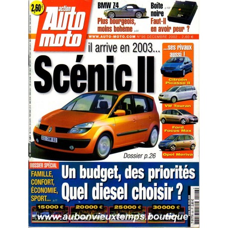 ACTION AUTO MOTO DECEMBRE 2002 - RENAULT SCENIC 2 - BMW Z4 