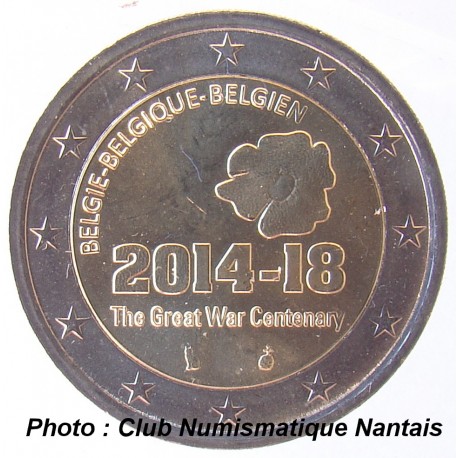 2 EUROS COMMEMORATIF 2014 - BELGIQUE 2014 2018