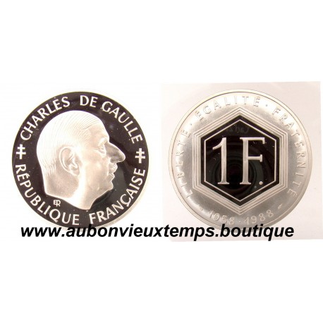 1 FRANC - 1988 CHARLES DE GAULLE - ARGENT BE