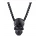 COLLIER PENDENTIF BIJOU JOHNNY HALLYDAY - TETE DE MORT NOIRE