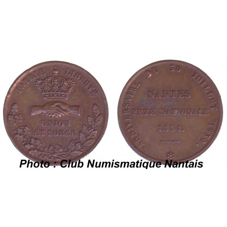 MEDAILLE BRONZE - ANNIVERSAIRE DU 30 JUILLET 1850